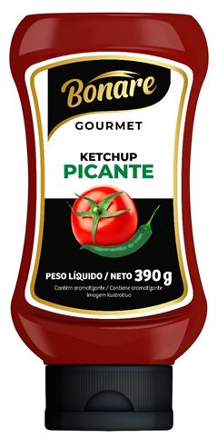 KETCHUP BONARE GOURMET TOP DOWN PICANTE 390G
