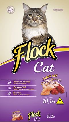 RACAO FLOCK CAT MIX CARNE,FRANGO E PEIXE 25KG
