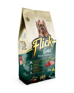 RACAO FLICK GOLD RAÇAS PEQUENAS CARNE E FRANGO 15KG