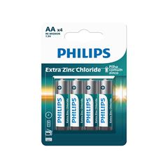 PILHA ZINCO AA 1.5V PHILIPS COM 4 UNIDADES