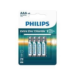 PILHA ZINCO AAA 1.5V PHILIPS COM 4 UNIDADES