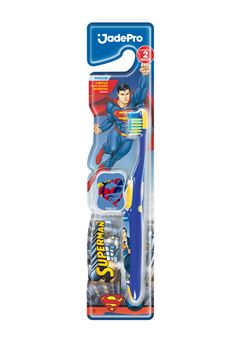 ESCOVA DENTAL JADEPRO SUPERMAN MACIA COM PROTETOR DE CERDAS