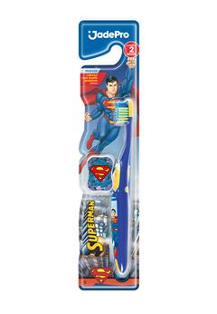 ESCOVA DENTAL JADEPRO SUPERMAN MACIA COM PROTETOR DE CERDAS