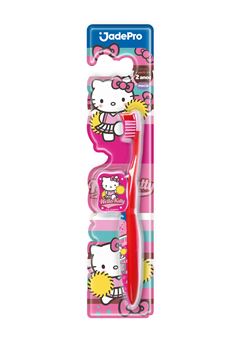 ESCOVA DENTAL JADEPRO HELLO KITTY MACIA COM PROTETOR DE CERDAS
