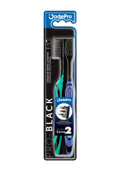 ESCOVA DENTAL JADEPRO PRO BLACK MACIA CARTELA COM 2UN