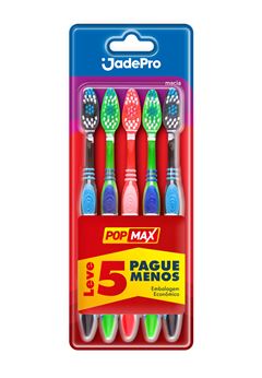 ESCOVA DENTAL JADEPRO POPMAX MACIA CARTELA COM 5UN