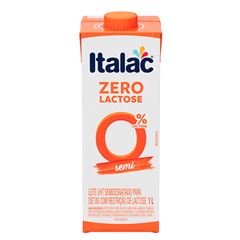 LEITE UHT SEMIDESNATADO ZERO LACTOSE ITALAC 1LT